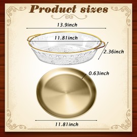 Baderke 3 Set 11.8" Chilled Serving Tray for Parties with Compartments Ice Chilled Party Platter Charcuterie Serving Board Cold Dish Dip for Fruit Seafood Vegetable Appetizer Shrimp Cocktail (Gold)