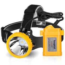Yongkist Safety Mining Headlight Underground Headlamp Rechargeable Hard Hat Headlamp Explosion Rroof Headlight Cap Lamp for Coal Miner Outdoor Sports