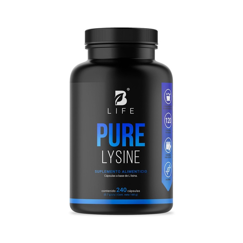 B Life Lisina Pura de 240 cápsulas con 1400mg por