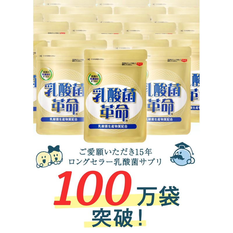 乳酸菌革命 3セット 乳酸菌サプリメント 3大乳酸菌 ビフィズス菌 ラブレ菌 ガセリ菌 1粒に16種500億個の乳酸菌 30日分