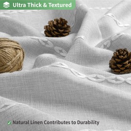 eachope No Hook Gray Boho Farmhouse Shower Curtain with Snap-in Liner Set,Linen Rustic Heavy Duty Striped Fabric Shower Curtain with Tassel,Hotel Style Cloth Shower Curtains for Bathroom,Grey,71x74