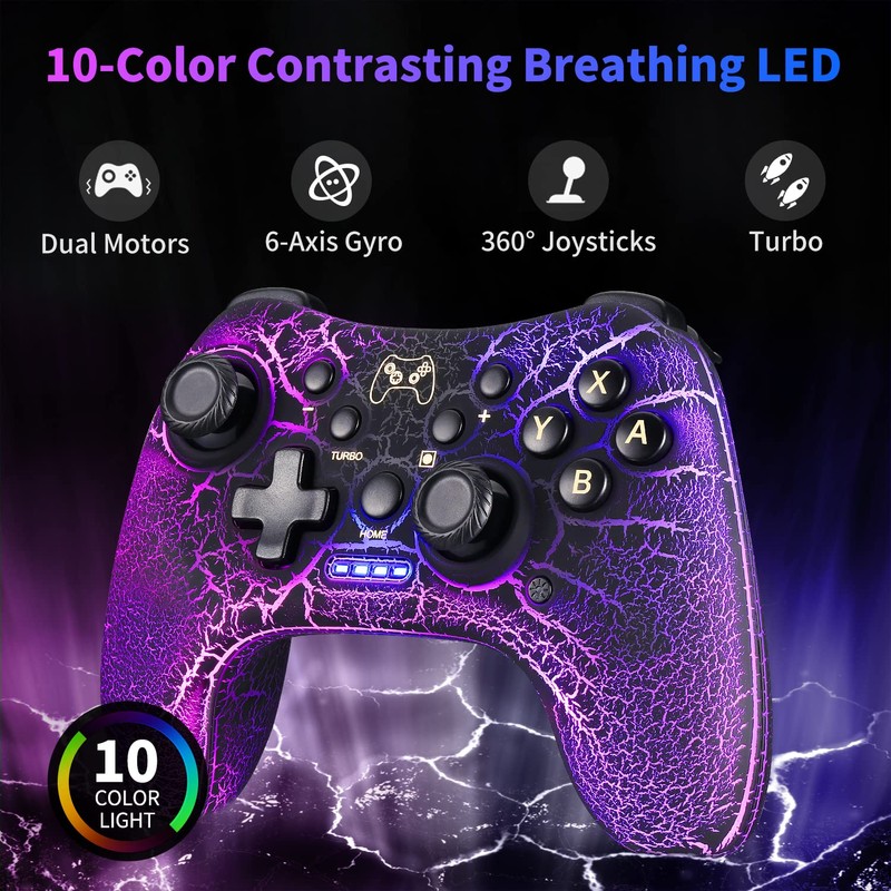 Manba Switch Pro Controller,Wireless Switch Controller Compatible with Switch/Lite/OLED/PC,Bluetooth Pro