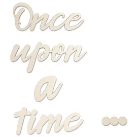 Lotsdonxia “Once Upon A TIME” English Decorative Wall Sticker DIY Lightweight and Sturdy Wooden Party Decoration Stickers for Festivals, Parties, House Decorations