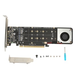 M.2 NVMe SSD Adapter Card Double Side LED Indicator High Speed PCIE 4.0 X16 Adapter Card for PC Computer Chassis