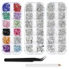 AUYAO Nail Art Rhinestones 4200 PCS Nail Art Gems, Nail