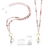 Retractable Lanyards for ID Badges, Natural Stone Beaded Teacher Lanyard