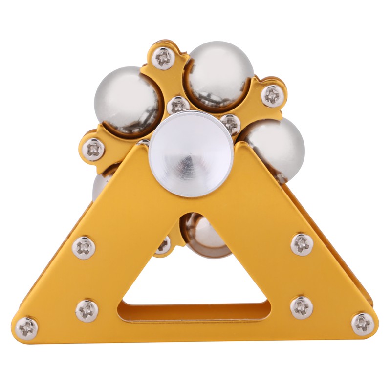 Yellow Aluminum Alloy Wheel Gyro with Tripod Stress Relief Hand