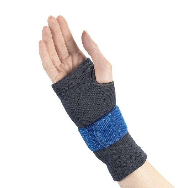OTC Wrist Brace, Compression Recovery, Gel Insert, encircling Strap, Gray (Right Hand), Large