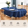 Wolkemer Shiny Oval Jacquard Tablecloth 60 x 102 Inch Navy