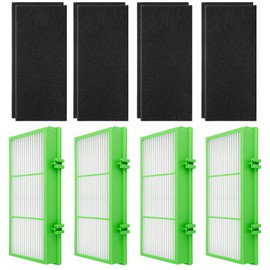 HAPF30AT Filter Replacement for Holmes AER1 Filter Replacement, Compatible with HAPF300AH-U4R and HAP242-NU, Funmit 4 Filters & 8 Activated Carbon Pre-Filters, Green