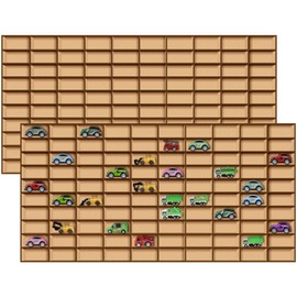 Menkxi 2 Pcs Toy Car Display Case 110 Space Wooden Wheels Shelf Wall Mounted Toy Car Wall Storage Car Display Shelf for Cars, Collectibles, Toy Figurines, Tiny Dolls, Shot Glasses