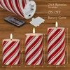 Yongmao Red Stripe Flameless Pillar Candles with Timer, Real Wax