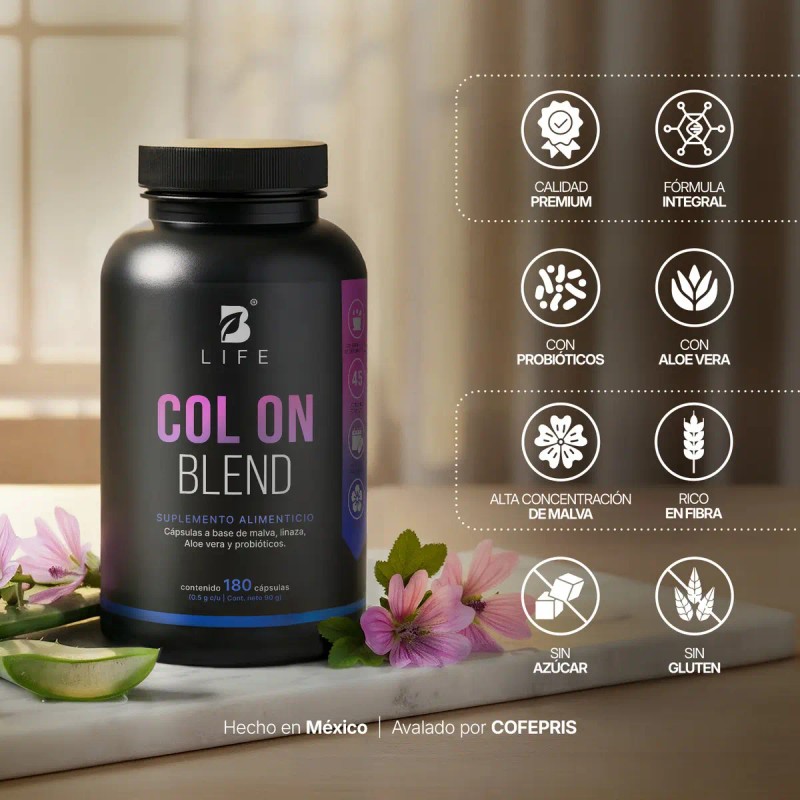 Limpieza Colon 180 Cápsulas Hoja Malva Mezcla Herbal Apoya Regularidad