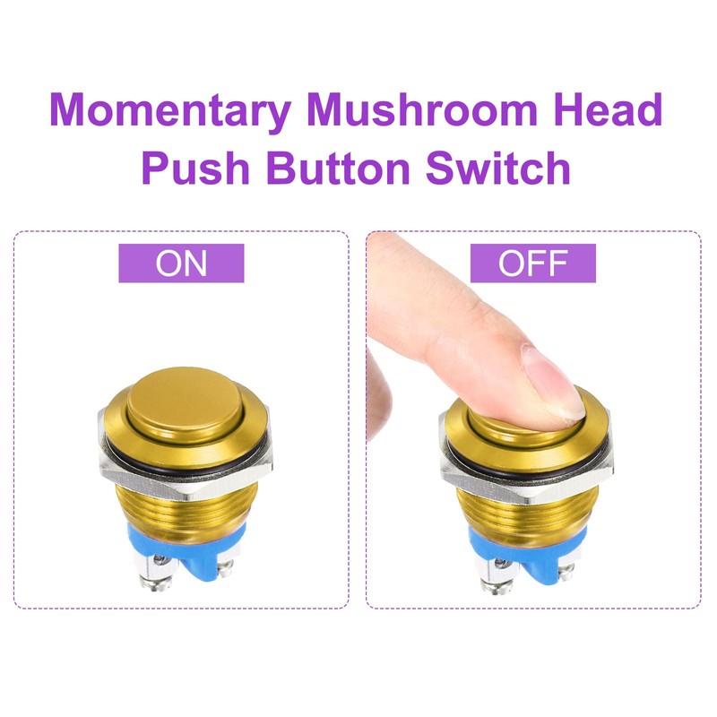 DMiotech 1 Pcs 16mm / 5/8" Push Button Switch, IP66