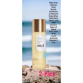 Mele Post Cleanse Tonic Gently Exfoliates to Remove Impurities, Fade Dark Spots,