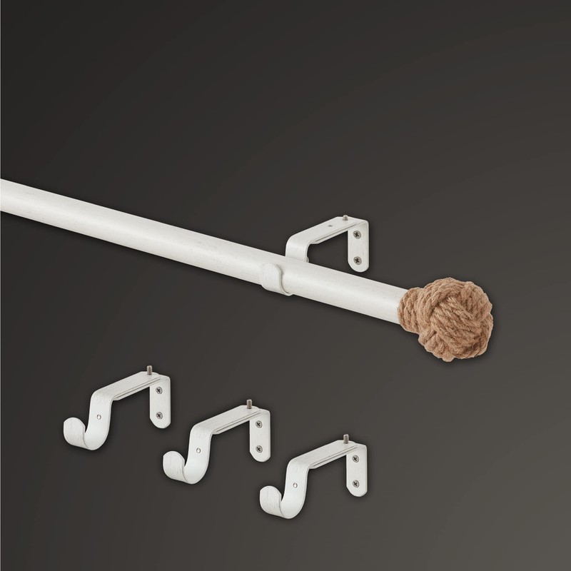 MODE Coastal Collection 1 1/8" Diameter Curtain Rod Set with