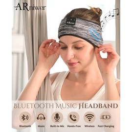ARniwer Bluetooth Music Headband Wireless Bluetooth speaker Suitable for sleeping, doing yoga, running, exercising, etc. (Red)