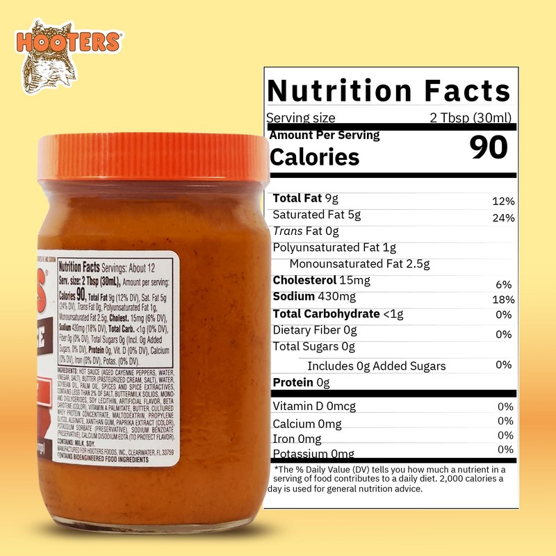 Hooters Sauce Wing Hot, 12 oz
