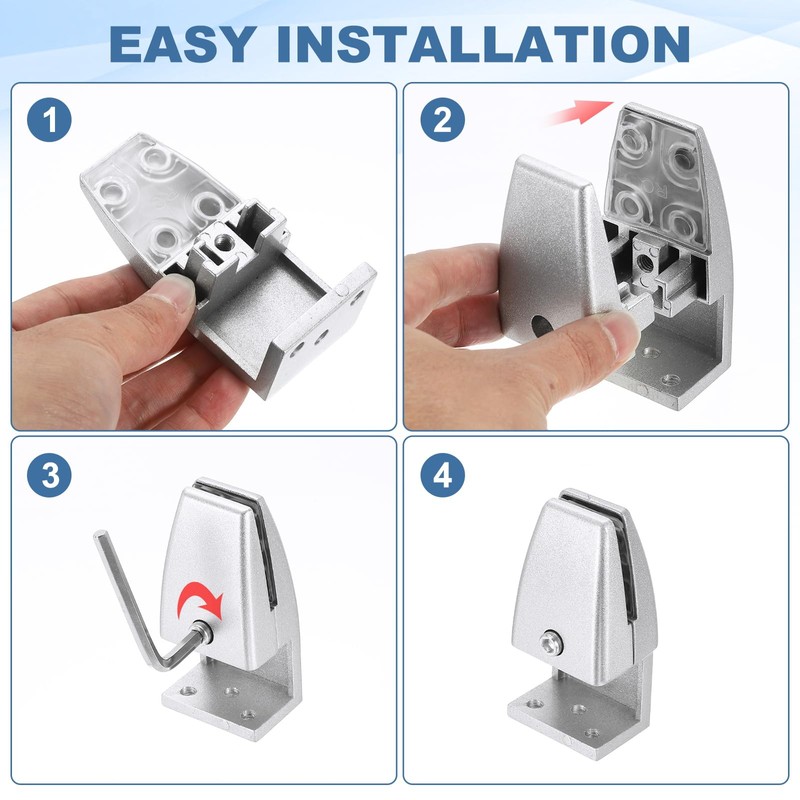 PATIKIL 1.7x1.3x3.6" Desk Divider Support Clamp, 4 Pcs Aluminum Desk