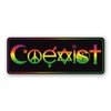 Coexist Symbol Magnet Decal - 3x8 Inches, Automotive Magnet for