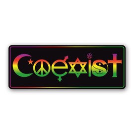 Coexist Symbol Magnet Decal - 3x8 Inches, Automotive Magnet for Car, Truck, SUV - Promote Peace Harmony and Unity with This Symbolic Auto Magnet