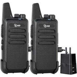 TIDRADIO TD-M8s Walkie Talkies, Portable FRS Two-Way Radios Rechargeable,Hands Free, Long Range, Rugged 2 Way Radios for Adults School Church (2 Pack)