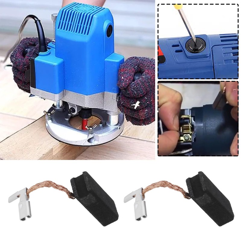 Micro Traders 4PCS Carbon Brushes Compatible with Dewalt DWP611 DWP611PK