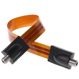 Flat Antenna Cable, Gap Cable, TV Cable, Indoor Retractable Cord, Gap, Flat Antenna Cable, Coaxial Cable, F-Type Coaxial Cable for Sashes/Windows (Double Sided Mounting Tape) - 1 Pack