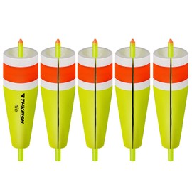 Fishing Bobbers Slotted, Weighted Fishing Floats, Bobbers for Fishing whith Glow Sticks, Fishing Corks, Fishing Bobbers Floats for Bluegill Panfish Trout Catfish Bass, 5PCS,3in,4in,5in (Yellow, 4in)