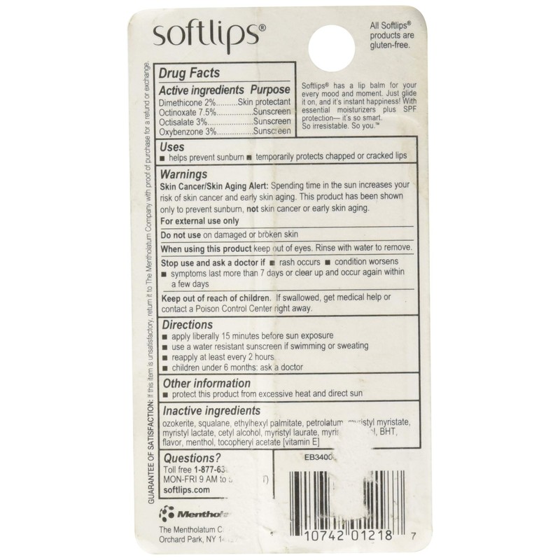 Softlips Lip Protectant SPF 20 Vanilla twin pack (Pack of