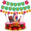 Hawaiian Party Happy Birthday Banner for Tropical Luau Party Palm