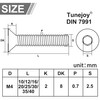 Tunejoy Pack of 20 M4 x 16 mm countersunk head