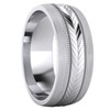 LANDA JEWEL Heavy Sterling Silver 8mm Mens Wedding Band Arrow