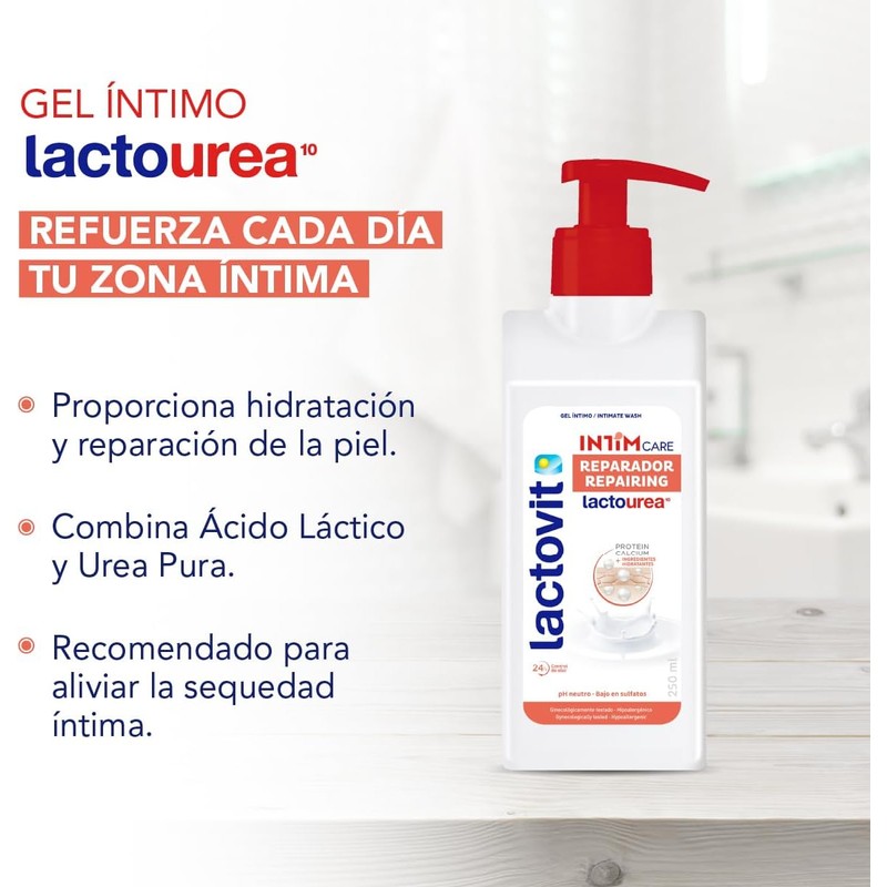 Lactovit Lactourea Gel Íntimo Femenino Reparador Piel Sensible 250 ml