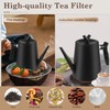 Stainless Steel Teapot with Strainer Insert, 1.5 L Black Teapot