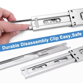 16 inch Drawer Slides Soft Close 6 Pairs (12pcs) Full Extension Ball Bearing Drawer Slides 3 fold Full Stretch Side Mount Drawer Slides 100 LB Capacity Drawer Slide 16" Silver