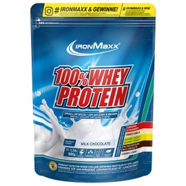IronMaxx 100% Whey Protein Pulver - Milchschokolade 500g Beutel | zuckerreduziertes, wasserlösliches Eiweißpulver aus Molkenprotein | viele verschiedene Geschmacksrichtungen