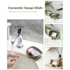 Self Draining Soap Dish, Ceramic Drain Soap Holder Waterfall Design