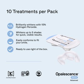Opalescence GO Home Advanced Teeth Whitening Trays 15% (10 Treatments) Hydrogen Peroxide PF Whitening Prefilled Kit - Developed by Leaders in Professional Whitening 5822-T