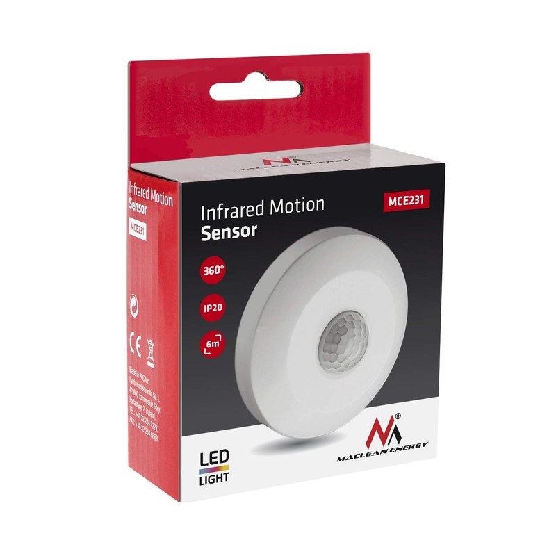 Maclean MCE231 PIR Motion Sensor Infrared Motion Sensor 360° Detection