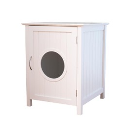 Cat Litter Box Enclosure Furniture Stylish Hidden Litter Box Cat Washroom Hidden Nightstand Easy Assembly Storage Cabinet Large Pet Box Bedside Table Hidden Litter Box White As Shown One Size