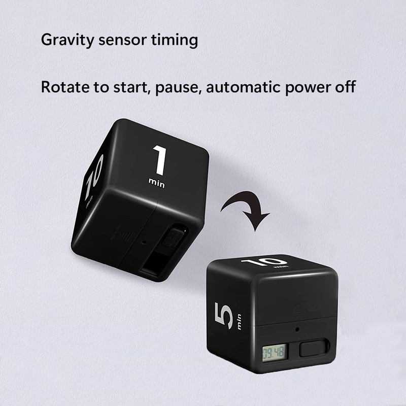 Mobxpar Digitaler Cube Timer, Zeitwürfel, Stoppuhr, Kinder-Timer, Übungs-Timer, Workout-Timer und