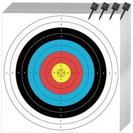 SenseYo 60 Pack Archery Targets Paper, Standard Bow Arrow Targets Archery for Hunting & Archery Targets, Target Archery Accessories for Hunting Backyard (10 Rings,16x16in)