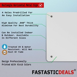 Aluminum Weatherproof Metal Sign Multiple Sizes Please Check in at Front Desk Horizontal Street 24x18Inches