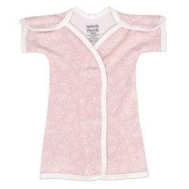Perfectly Preemie Open-Shoulder Short-Sleeve Ultra Soft NICU Gown (Juniper, Micro)