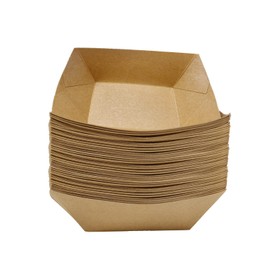 PQZKLDP - 50 unidades de 1 libra de papel café para barcos desechables para perros calientes, nachoTray compostable, portacontenedores de papel kraft para carnavales, fuegos, barbacoa (#2)