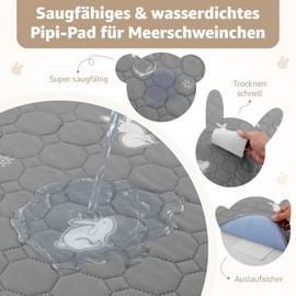 PICK FOR LIFE Reusable PIPI Pads for Guinea Pigs, Washable and Super Absorbent Pads, Small Animal Mats for Rabbits, Hamsters, Puppies