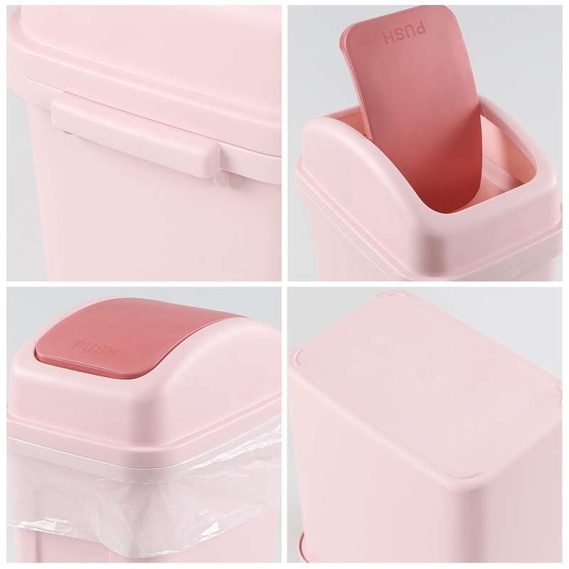 Ikando 7 L Small Swing Lid Trash Bin, Dustbin Paper