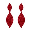 EVER FAITH Red Rhinestone Clip On Earrings, Wedding Party Crystal