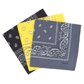 Laciteinterdite Set of 3 Paisley Bandanas for Men and Women, 57 x 57 cm - Multicolour - One size
